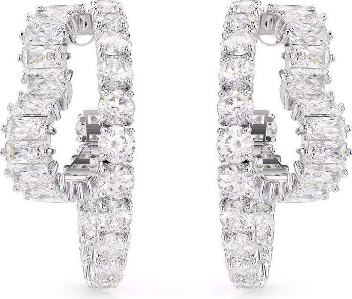 Produktbild Swarovski Matrix Kreolen Verschiedene Schliffe Herz Weiss (Swarovski Metall)