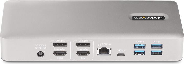 Image du produit StarTech com 132UE-TB4USB4DOCK, Avec fil, Thunderbolt 4, 98 W, 3,5 mm, 10,100,1000,2500 Mbit/s, 2.5G (Thunderbolt, 7 Ports)