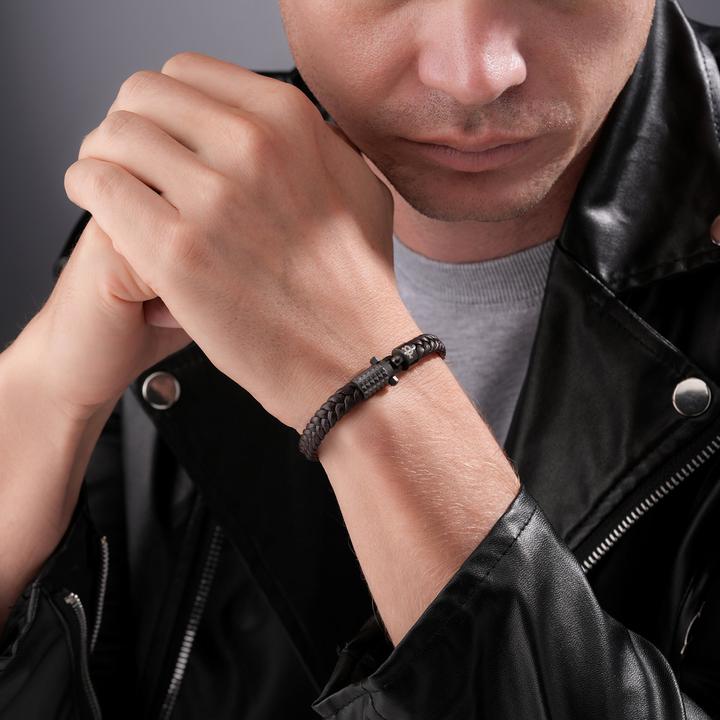 Immagine prodotto Police Bracciale Wrath (19 cm, Acciaio inossidabile, Cuoio)