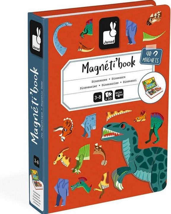 Janod Magneti'book Dinosaurier (Deutsch, Französisch, Italienisch, Englisch)