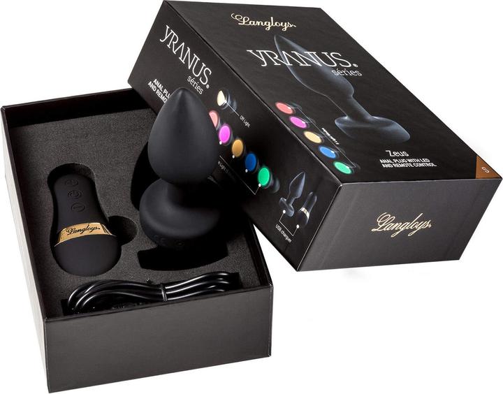 Actual product image Langloys Zeus Anal Plug with Remote Control S