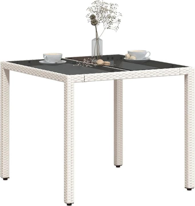 Produktbild VidaXL Gartentisch mit Glasplatte (90 cm)