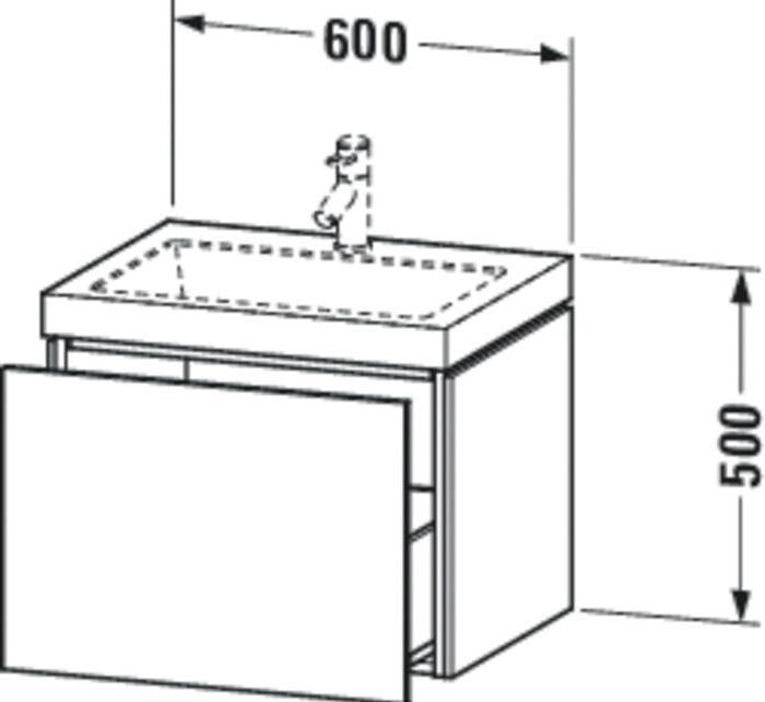 Image du produit Duravit Meuble sous-lavabo L-CUBE avec lavabo Vero Air 500x600x480mm o HL blanc mat
