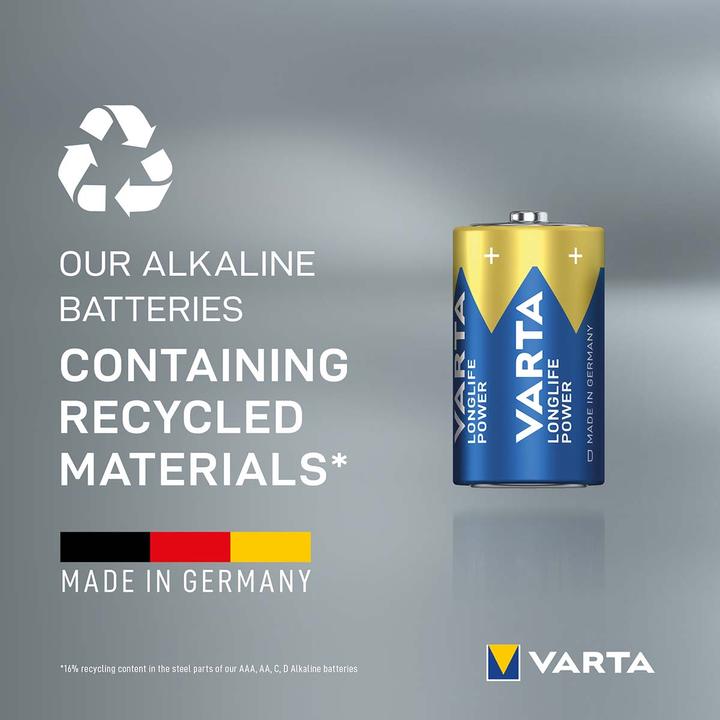 Image du produit Varta VAR Longlife Power D 2er Blist (2 pcs, D, 16500 mAh)