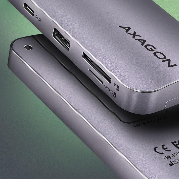 Actual product image Axagon HUB HMC-6GM2 USB 6 in1 10 Gbit (USB-C, 1 Ports)