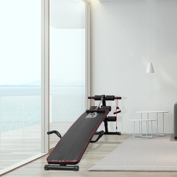 Image du produit Homcom Banc de Sit-Up avec bandes de résistance