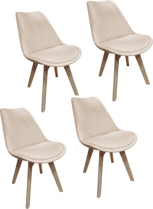 HTI-Living Esszimmerstuhl Samt 4er Set Atlanta Creme