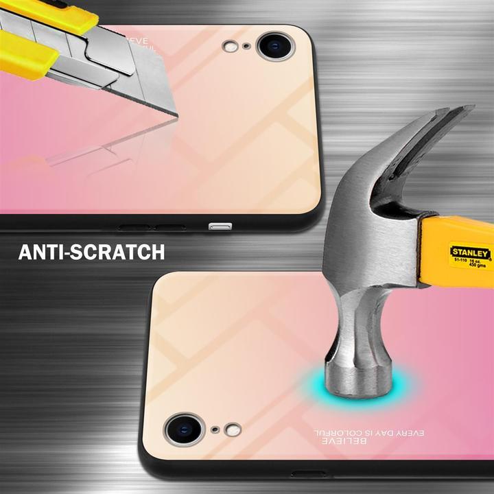 Produktbild Cadorabo TPU 2 Farben Glas Cover (Apple iPhone XR)