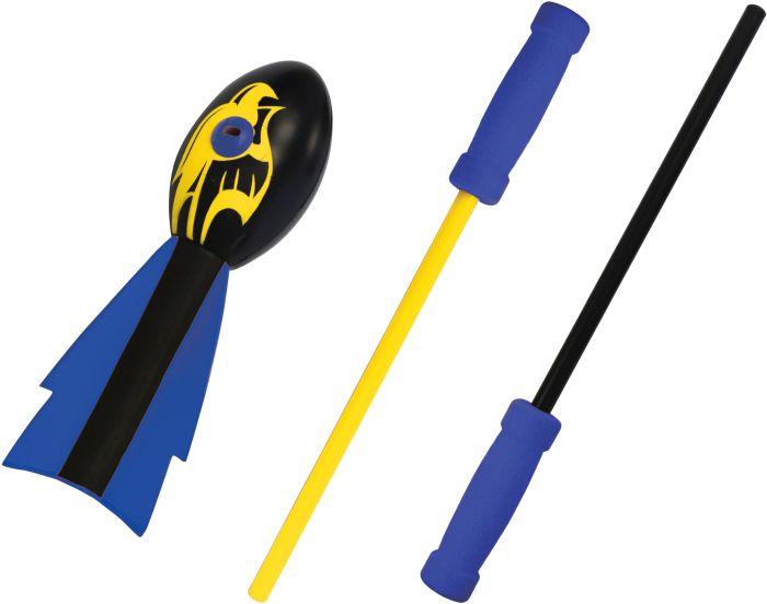 Outdoor Active Rocket throwing game, with sling handle