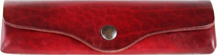 Image du produit Mika Étui à lunettes, groá, cuir de selle, bouton-pression, rouge