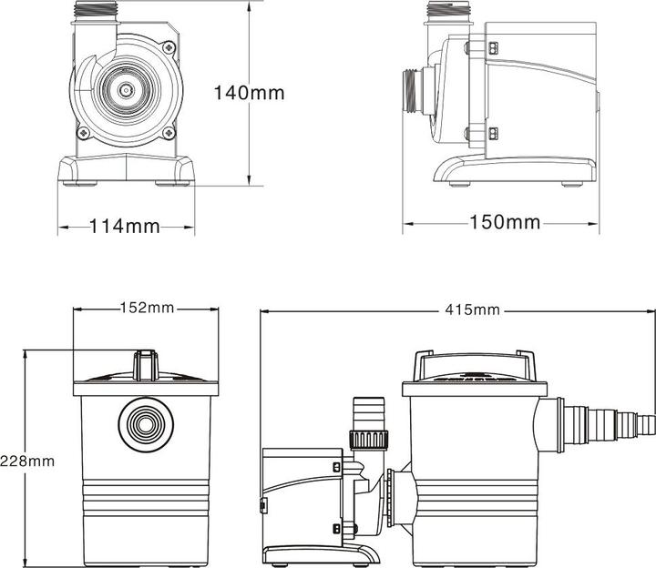 Immagine prodotto SunSun Pompe piscina 4500l/h 50 watt Pompe filtrazione Circolazione Eau Piscina Idromassaggio Jardin