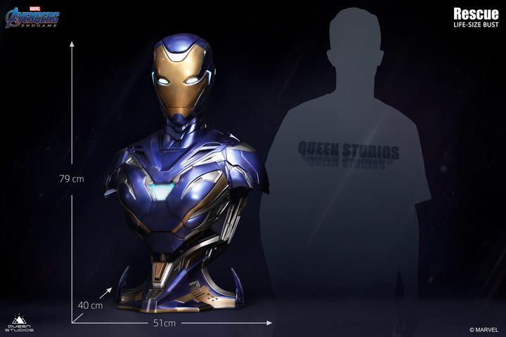 Actual product image Queen Studios Marvel's Avengers "Iron Man MK49/MK85" 1/1 Lifesize Bust Bundle