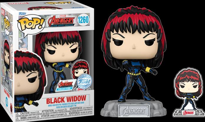 Actual product image Funko POP! Marvel Avengers Beyond Earth's Mightiest Black Widow avec Pin Exclusive