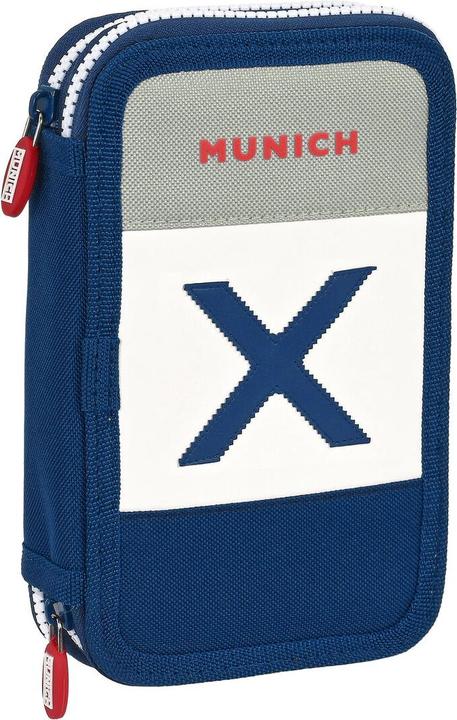 Image du produit MunichSport Trousse à crayons avec accessoires Munich College Gris 12,5 x 19,5 x 4 cm (28 pièces)