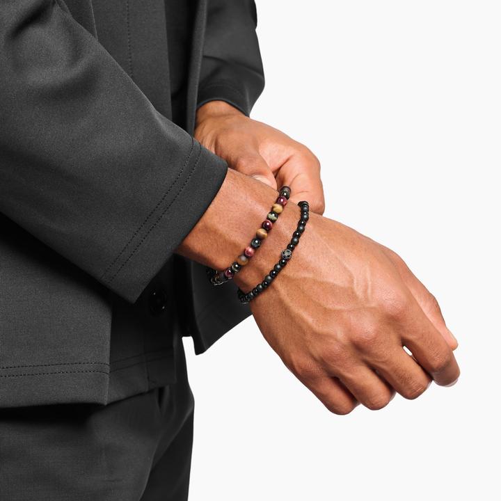 Image du produit Thomas Sabo Talisman Bracelet énergie positive obsidienne (19 cm, Argent 925)