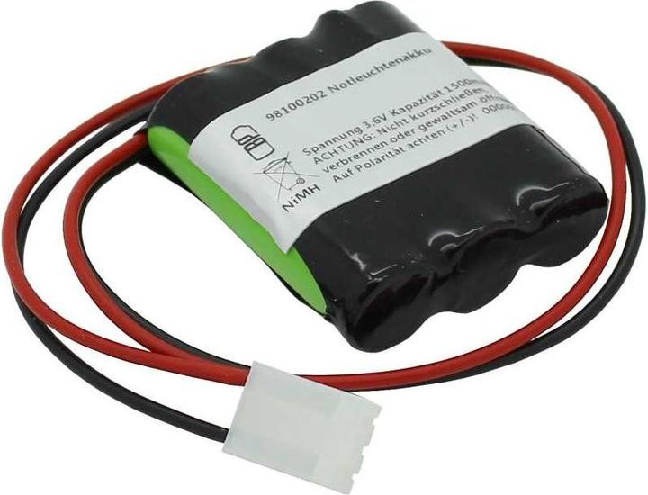 AccuCell Batteria per luce di emergenza F1x3 Mignon con cavo e spina da 300 mm, Beghelli 415.097.000 (1 pz., 1500 mAh, Accumulatore di carica elettrica)