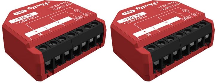 Actual product image Shelly Smart switch 1PM Gen3, relay, flush-mounted, 1 channel, max. 16 A, WLAN, Bluetooth, 2 pieces