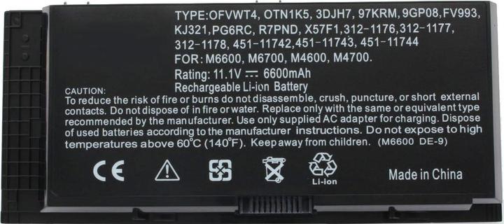 Image du produit Dell Batterie Precision M4600 11,1 volts (6 cellules, 7800 mAh)