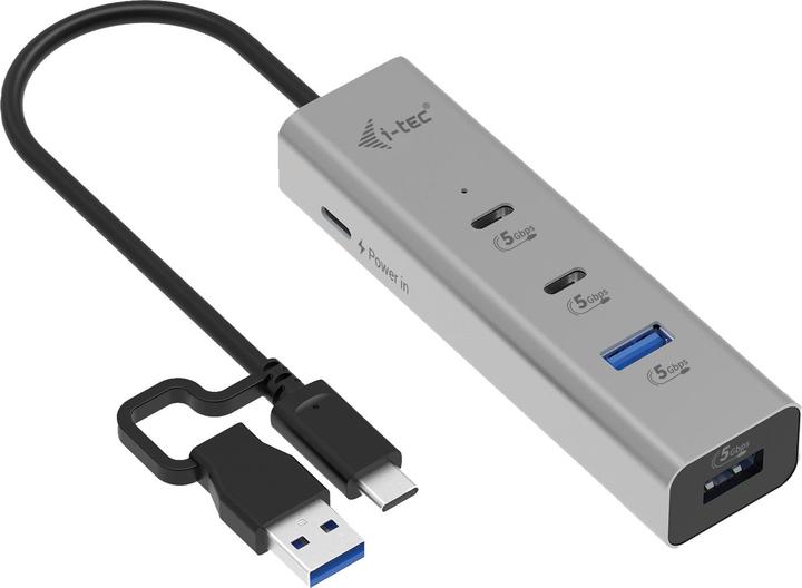 Image du produit i-tec Universal Charging Metal HUB 2x USB-C 3.2 Gen.1 + 2x USB-A 3.2 Gen.1 1x USB-C PD 85W (USB-C, USB-A, 4 Ports)