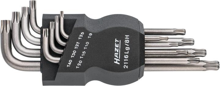 Actual product image HAZET Offset screwdriver set 2116LG/8H ∙ Inside TORX profile ∙ T9 ∙ T10 ∙ T15 ∙ T20 ∙ T25 ∙ T27 ∙ … (Pin-torx)