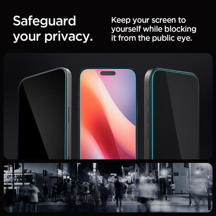 Actual product image Spigen Glas.Tr ”Ez Fit” 2-Pack forfor iPhone 16 Pro Max 6,3" privacy (2 Piece, Apple iPhone 16 Pro Max)