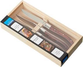 Actual product image Amefa Royal Steak 2520 - 4-pcs Steak knife set brown in wooden box (4 Piece, Knife)
