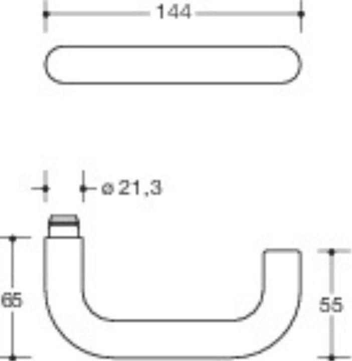 Produktbild Hewi Halbgarnitur 111XAH22.130 Edelstahl XA Vierkant 8 mm 38,1 - 43,0 mm Schutzrosetten (Türgriff)