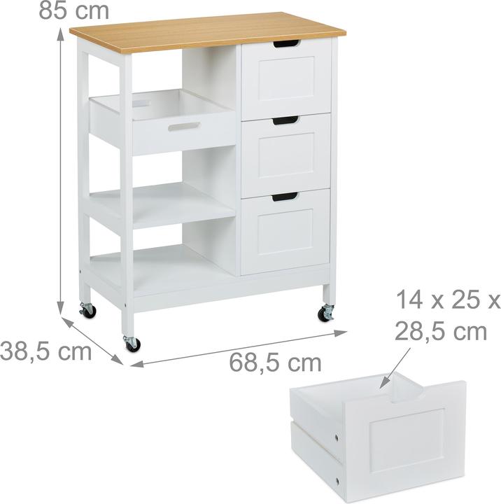 Image du produit Relaxdays Küchenwagen