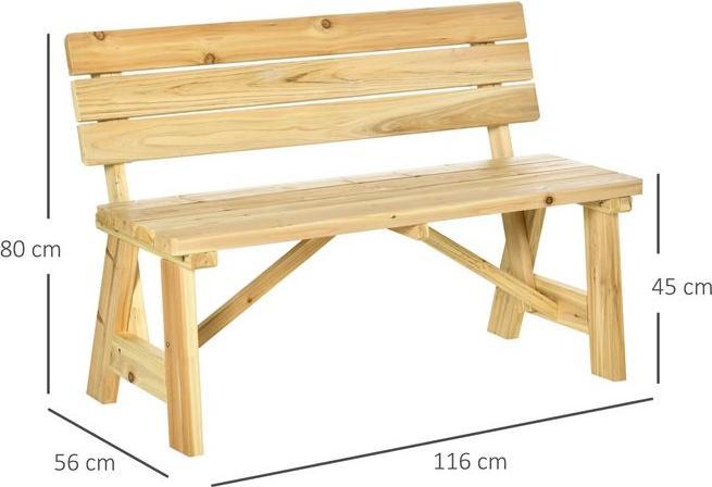 Image du produit Swisshandel24 Banc de jardin 2 places banc de parc en bois banc jusqu'à 220 kg banc banc de terrasse avec dossier