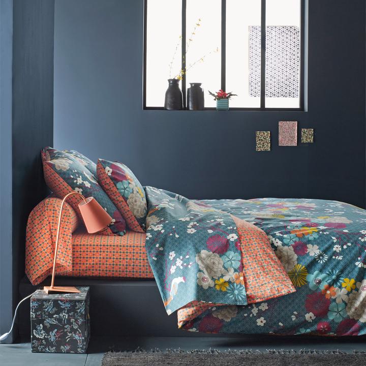 Produktbild La Redoute Interieurs Miss China Bleu Canard (Oberleintuch, 240 x 290 cm)