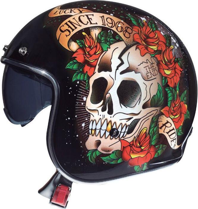 Actual product image MT Helmets Le Mans 2 SV Skull & Roses A1 (59 - 60 cm, L)