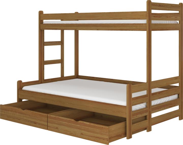 Image du produit ADRK Furniture Lit superposé triple avec matelas BENITO 200x80 (200 x 80 cm)