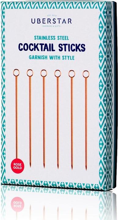 Produktbild Uberstar Cocktail Rührstäbchen 6er-Set Rosegold (Barlöffel + Cocktailrührer)