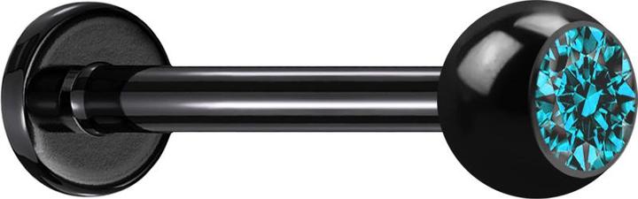 Immagine prodotto Star Piercing Micro labret nero con pallina e cristallo acqua (senza ottone, Titanio G23)