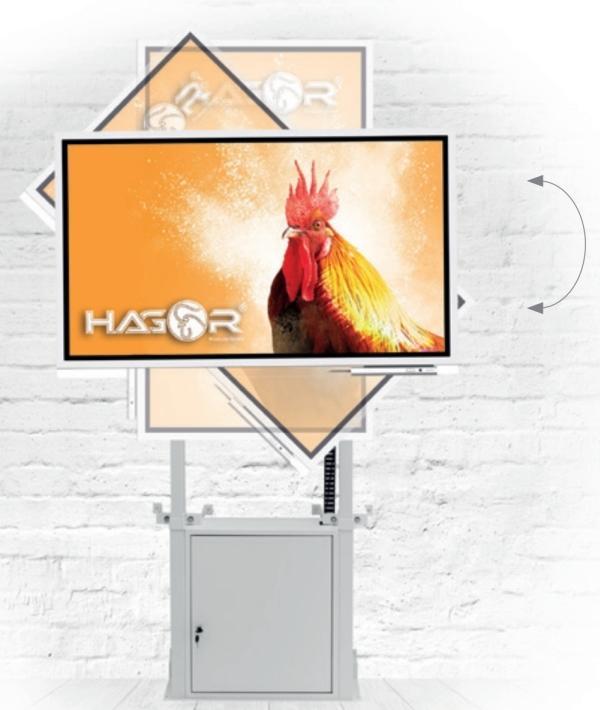 Hagor Wall Lift Pro Light III Flip, 45 kg, 139.7 cm (55"), Height adjustment, Grey