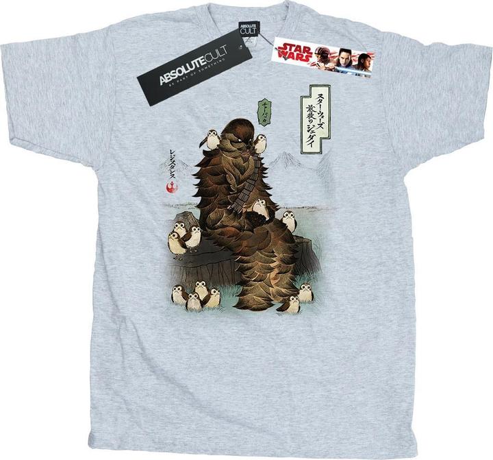 Immagine prodotto Star Wars The Last Jedi Japanese Chewbacca Porgs Maglietta Uomo (3XL)