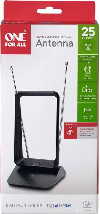 Actual product image One for All DVB-T Signal Overload Protect. Antenna SV9460 (Monopole antenna, 15 dB, DVB-T / -T2)