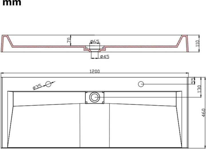 Actual product image VidaXL Jerry (460 mm, 1200 mm)