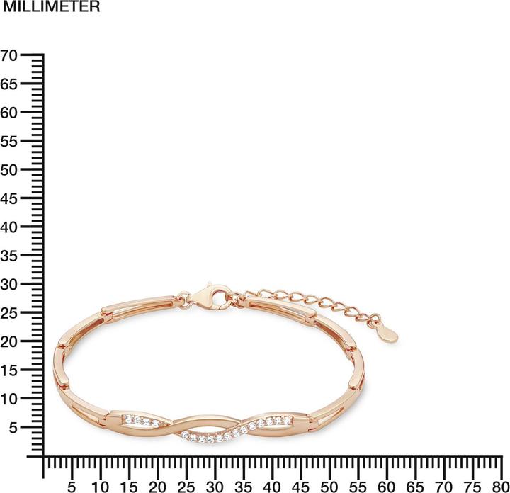 Immagine prodotto Amor Catena del braccio (20 cm, Argento, Zirconia)