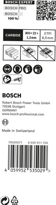 Image du produit Bosch Professional Zubehör Lame de scie sabre Expert Aerated Concrete S 1241 HM, 10 pièces