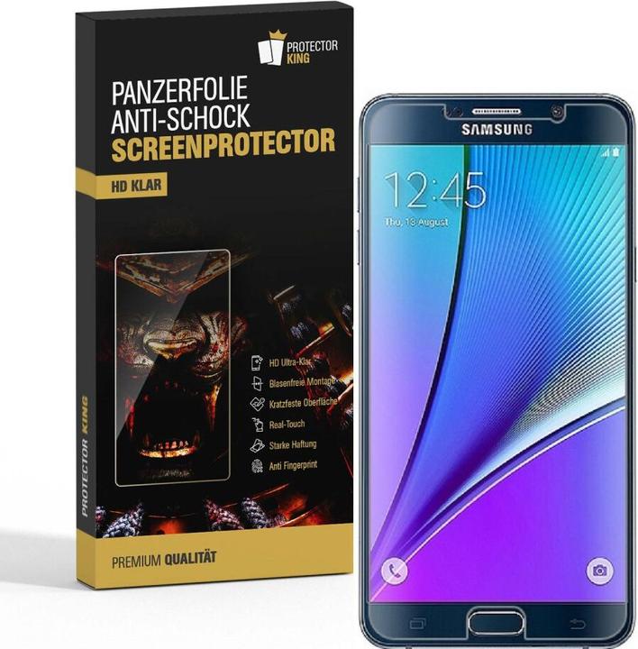Produktbild Protectorking 3x Panzerfolie Anti-Shock HD Klar (3 Stück, Samsung Galaxy Note 5)