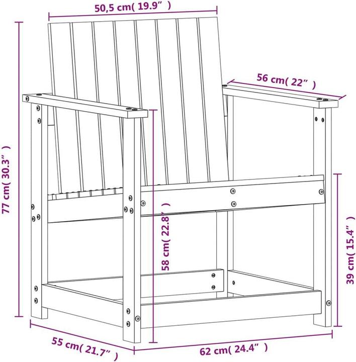 Produktbild VidaXL 3-tlg. Garten-Lounge-Set Douglasie