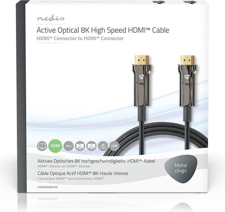 Produktbild Nedis High Speed??HDMI Kabel mit Ethernet| HDMI Stecker|| 8Ka60Hz| - Kabel - Digital/D (15 m, HDMI)