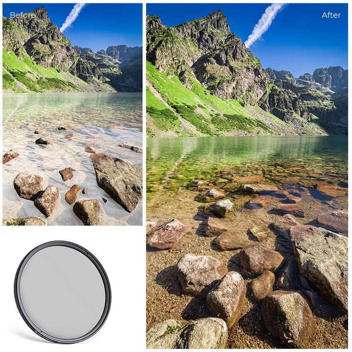 Actual product image K&F Concept 67MM Circular Polarizer Lens Filter Ultra-Slim 18 Multi-Layer Coatings (C Series) (67 mm, Polarizing filter)