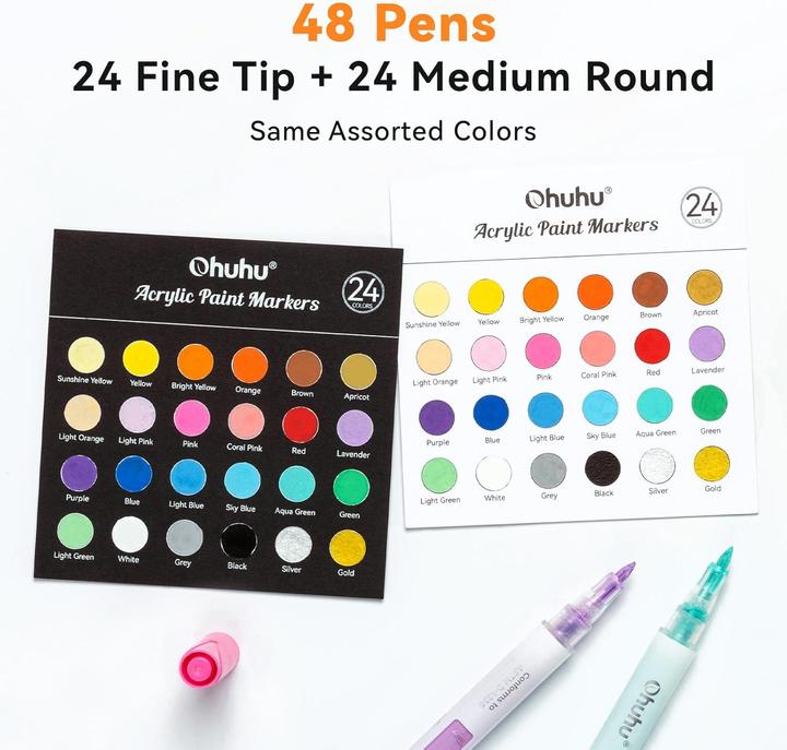 Actual product image Ohuhu Acrylic marker (3 mm, 48 x)