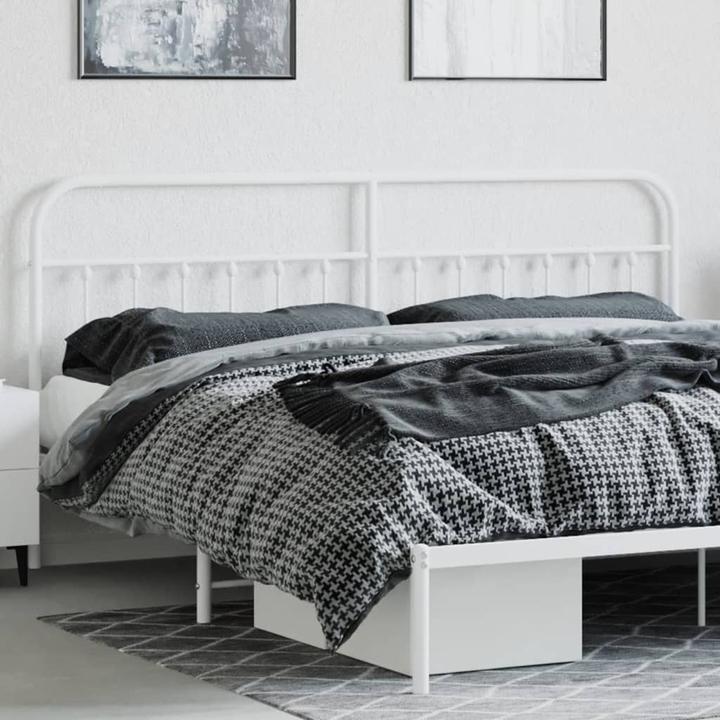 Produktbild VidaXL Kopfteil Metall Weiss 193 cm, Farbe: Weiss, Material (198 x 3 x 100 cm)