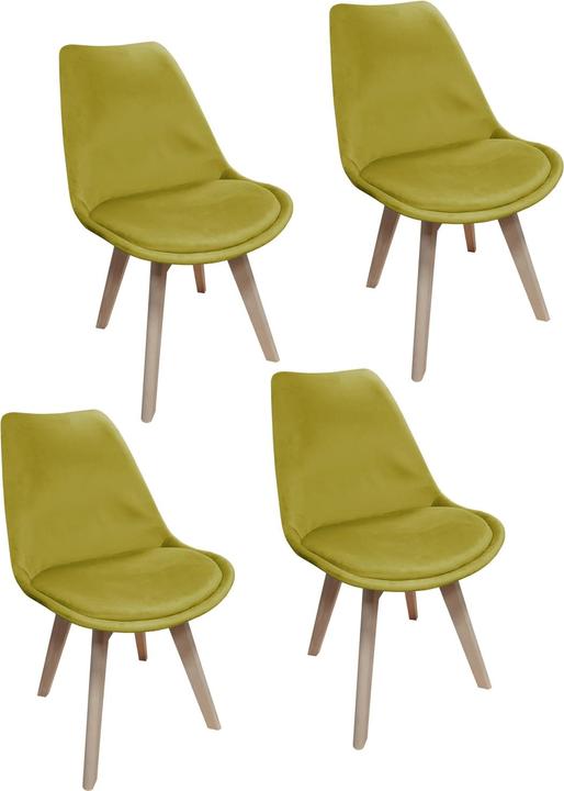 Actual product image HTI-Living Esszimmerstuhl Samt 4er Set Atlanta Curry