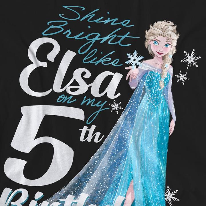 Immagine prodotto Disney Frozen Bright Like Elsa Maglietta 5° Compleanno Adulto Unisex (S)