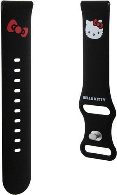Image du produit Hello Kitty Pasek Uniwersalny HKUWMSCHBLK Silicone Kitty Head czarny/black 20mm (20 mm, Silicone, Acier inoxydable)