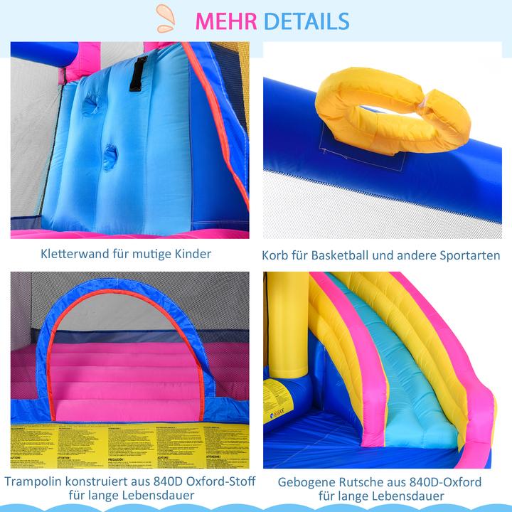 Produktbild Outsunny Kinderhüpfburg mit Rutsche und Pool